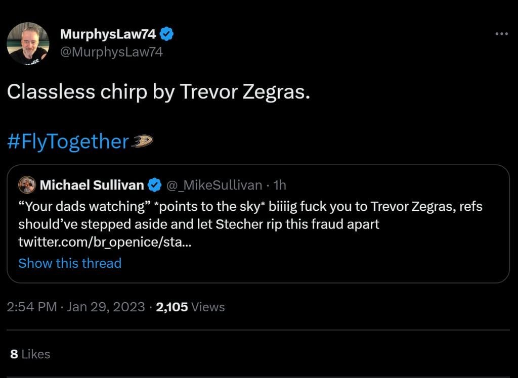 Rumor: Trevor Zegras accused of mocking Troy Stecher's dead dad.