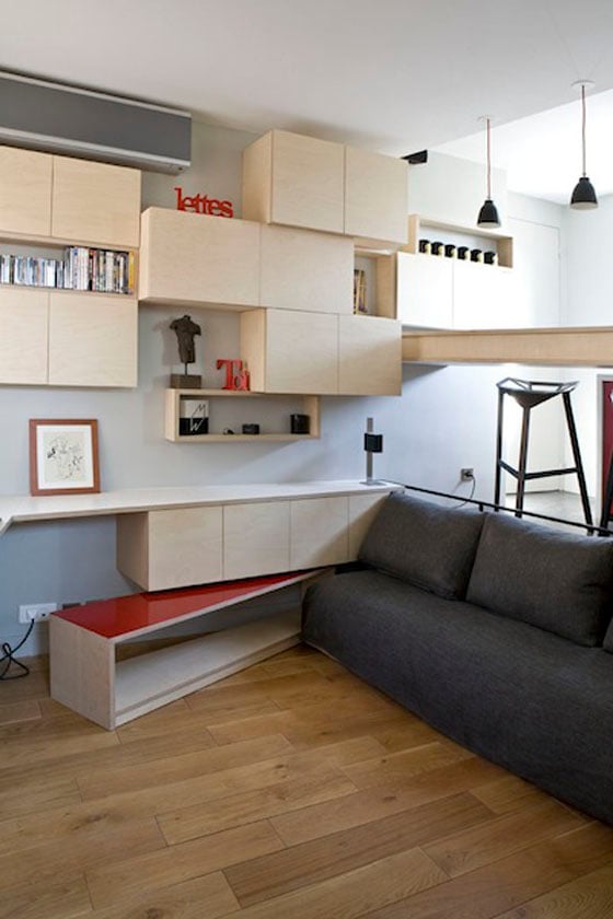 Ce tout petit appartement de 130 pi² surprend par son aménagement ingénieux 