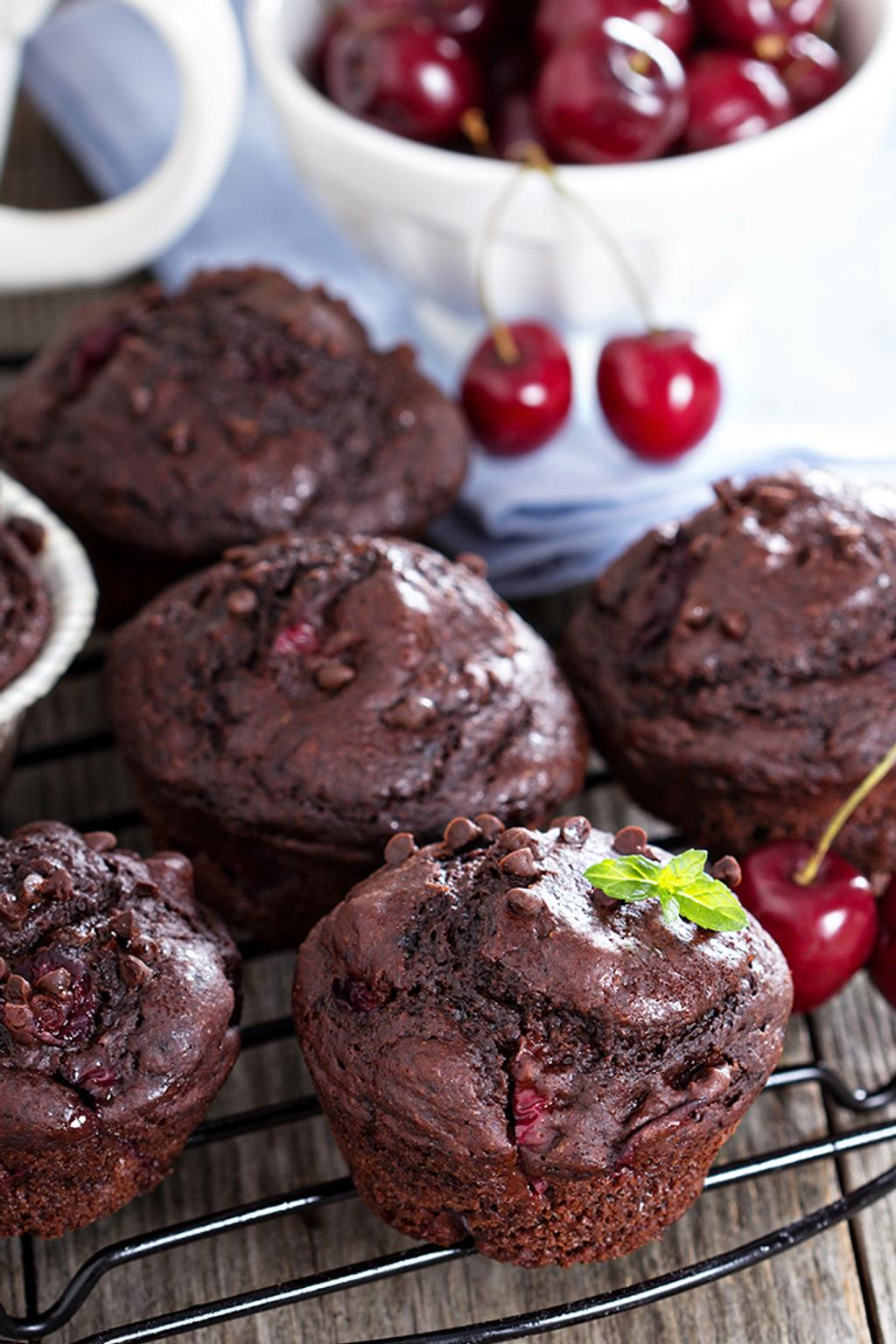 Savoureux muffins chocolat-cerises
