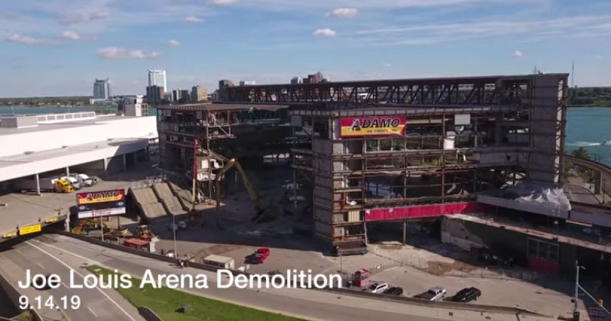 WATCH: A look at the remnants of Joe Louis Arena before building
