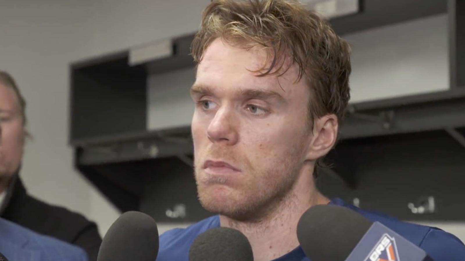 McDavid calls out his team's poor goaltending following brutal loss to Canucks