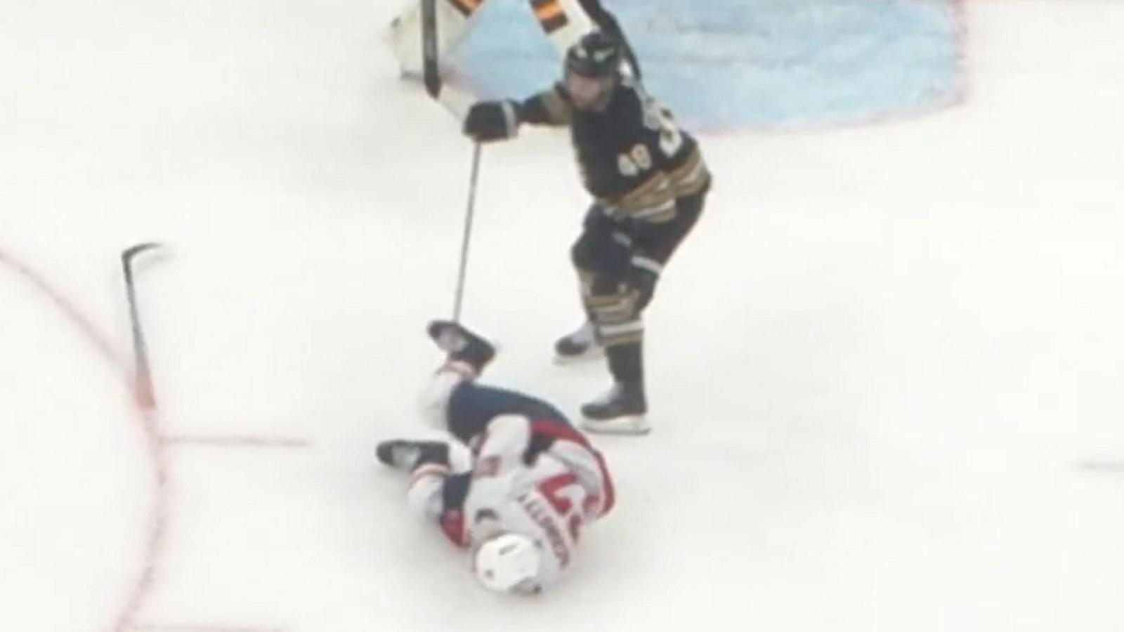 Matt Grzelcyk ejected for low blow on Max Pacioretty.