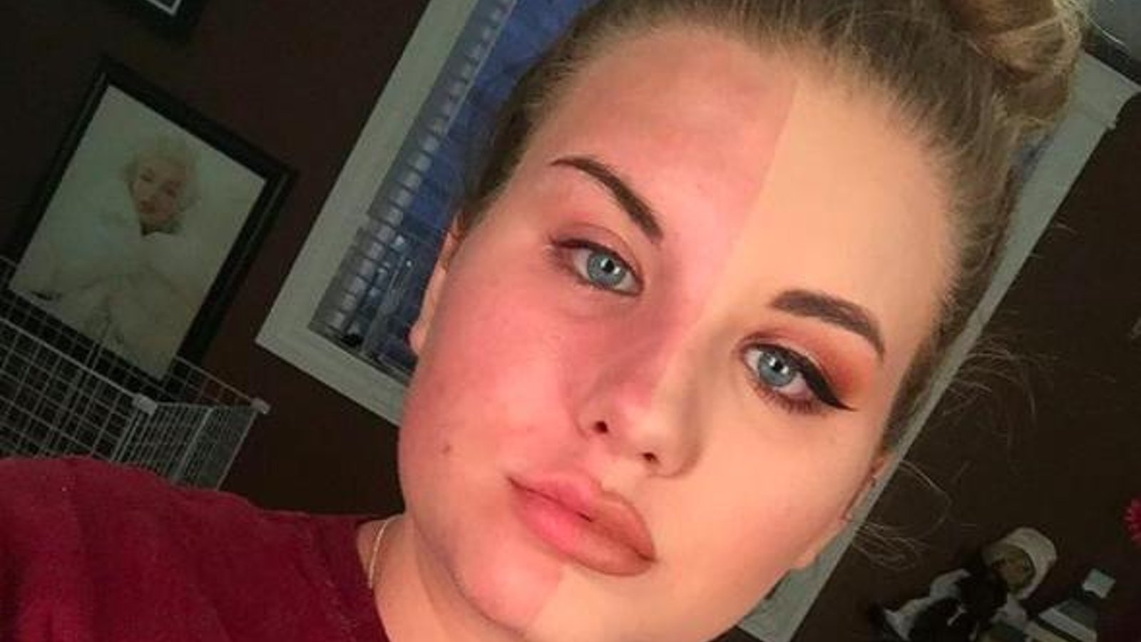 Se maquiller la moitié du visage et publier une photo est devenue la tendance virale de l'heure sur le web