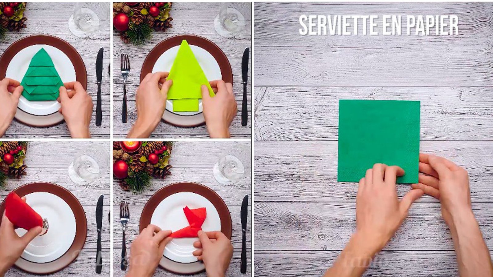 Comment décorer la table pour Noël avec des serviettes de papier