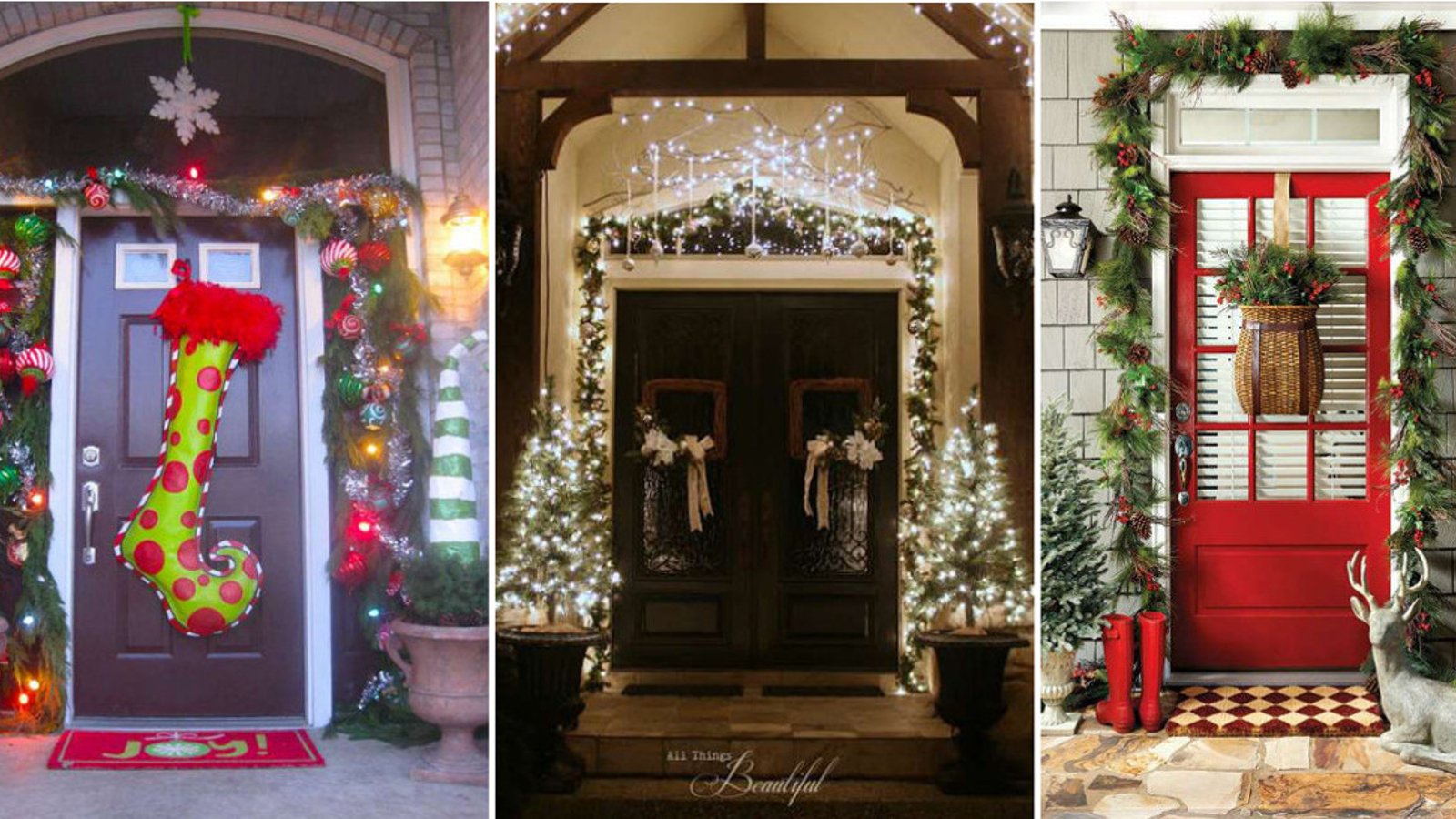 10 merveilleuses façons de décorer la porte de votre demeure pour un hiver enchanteur