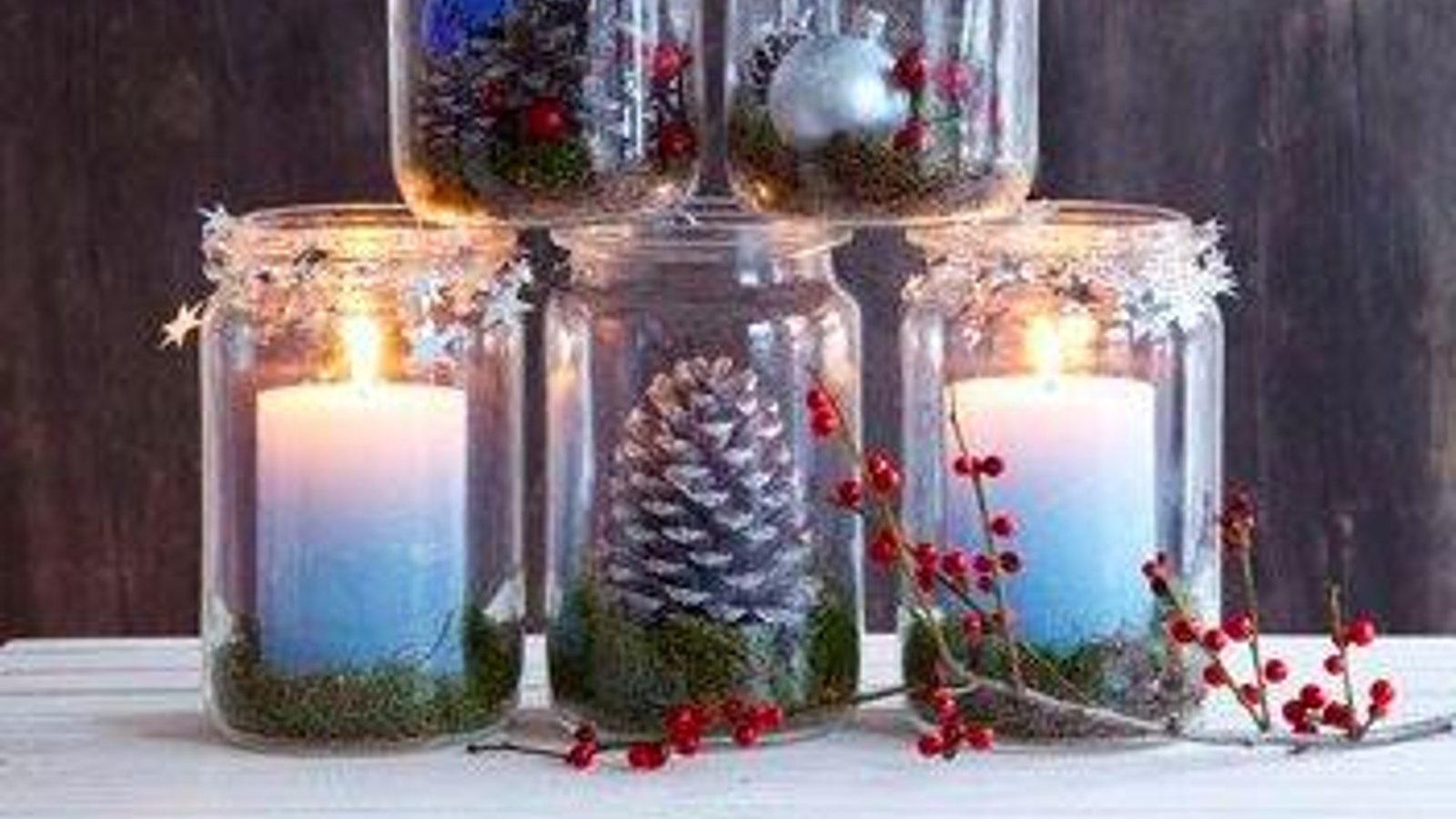 Fabriquez de jolies décorations hivernales avec des bocaux en verre!