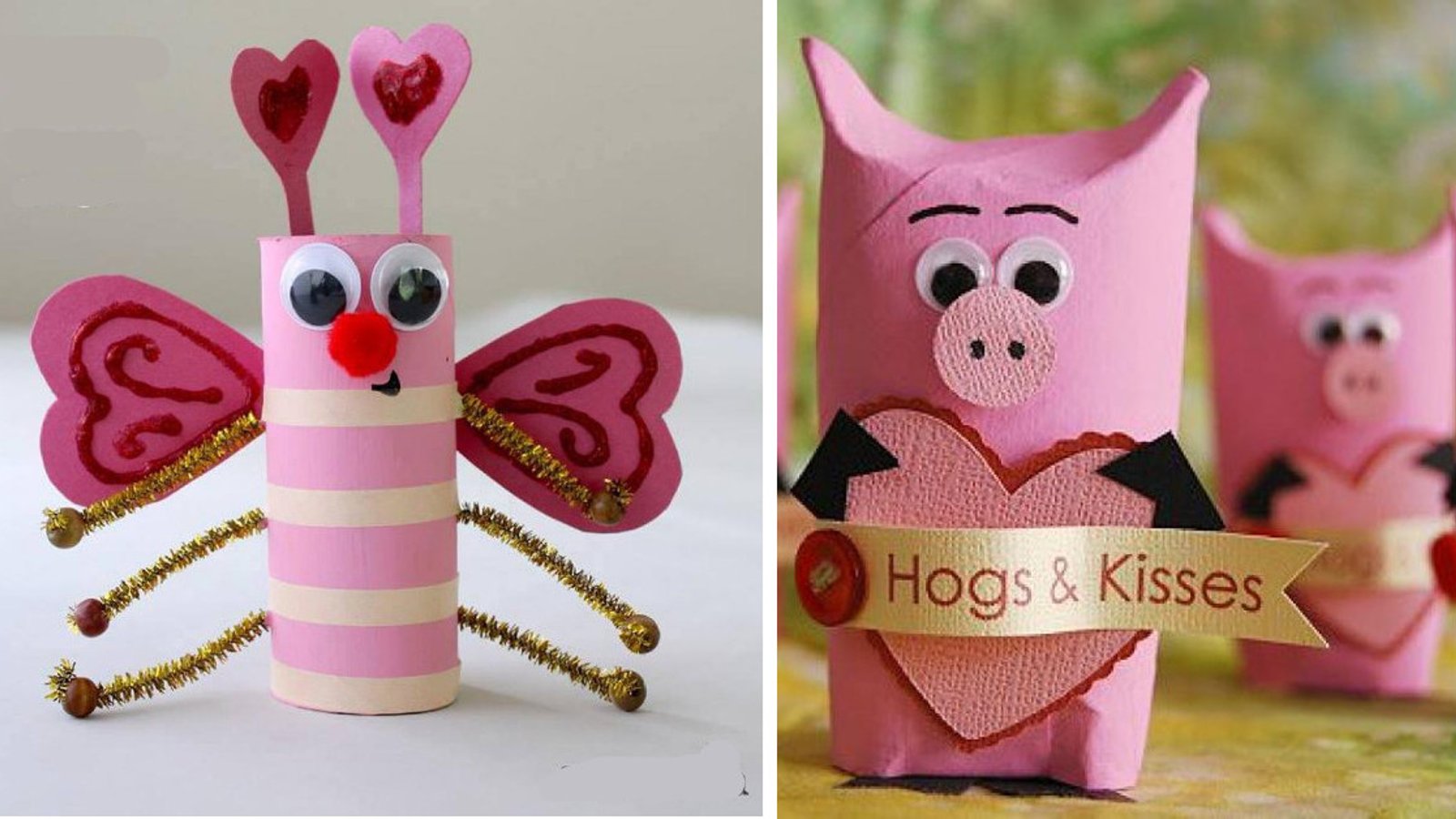 10 Adorables bricolages de Saint-Valentin à faire avec les enfants, à partir de rouleaux en carton! 