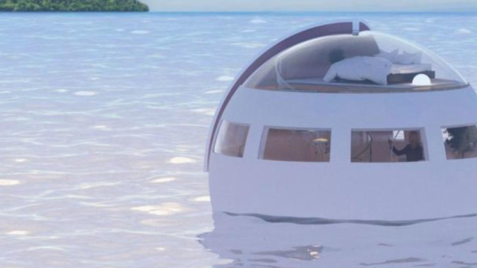 Cette capsule vous permet de dormir pendant que vous flottez vers une île privée paradisiaque