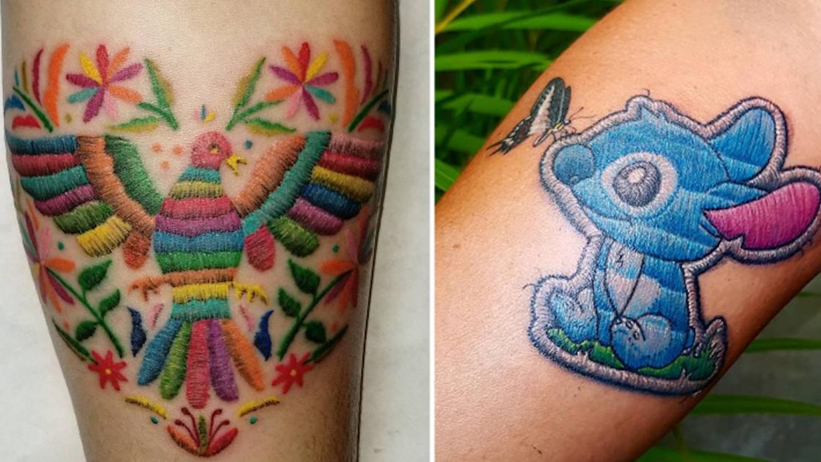 20 fabuleux tatouages à effets broderies qui donnent l’illusion d’être cousus sur la peau!