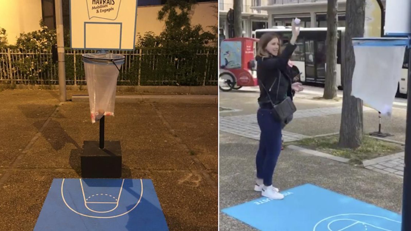 Une ville française transforme ses poubelles en paniers de basket!