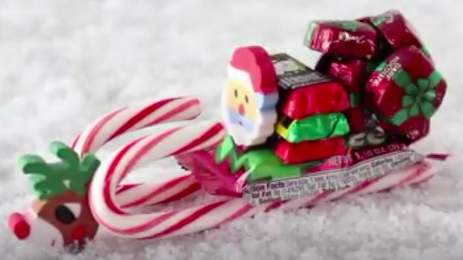 Idée de surprises pour le bas de Noël: des traineaux en bonbons DIY
