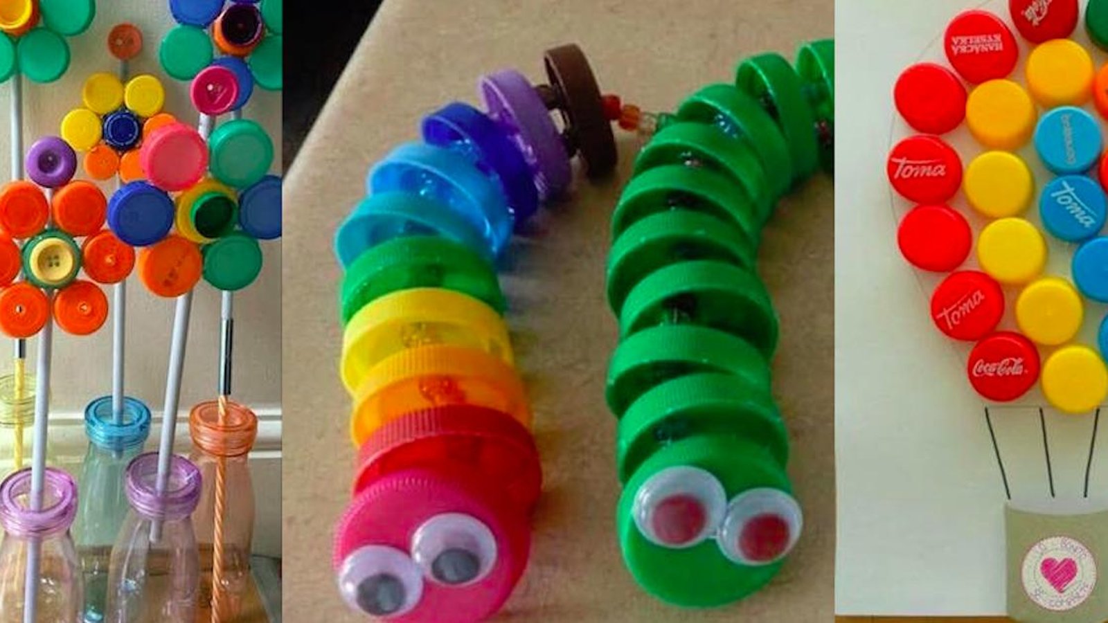 Bricoler avec les enfants: 12 idées avec des bouchons colorés!