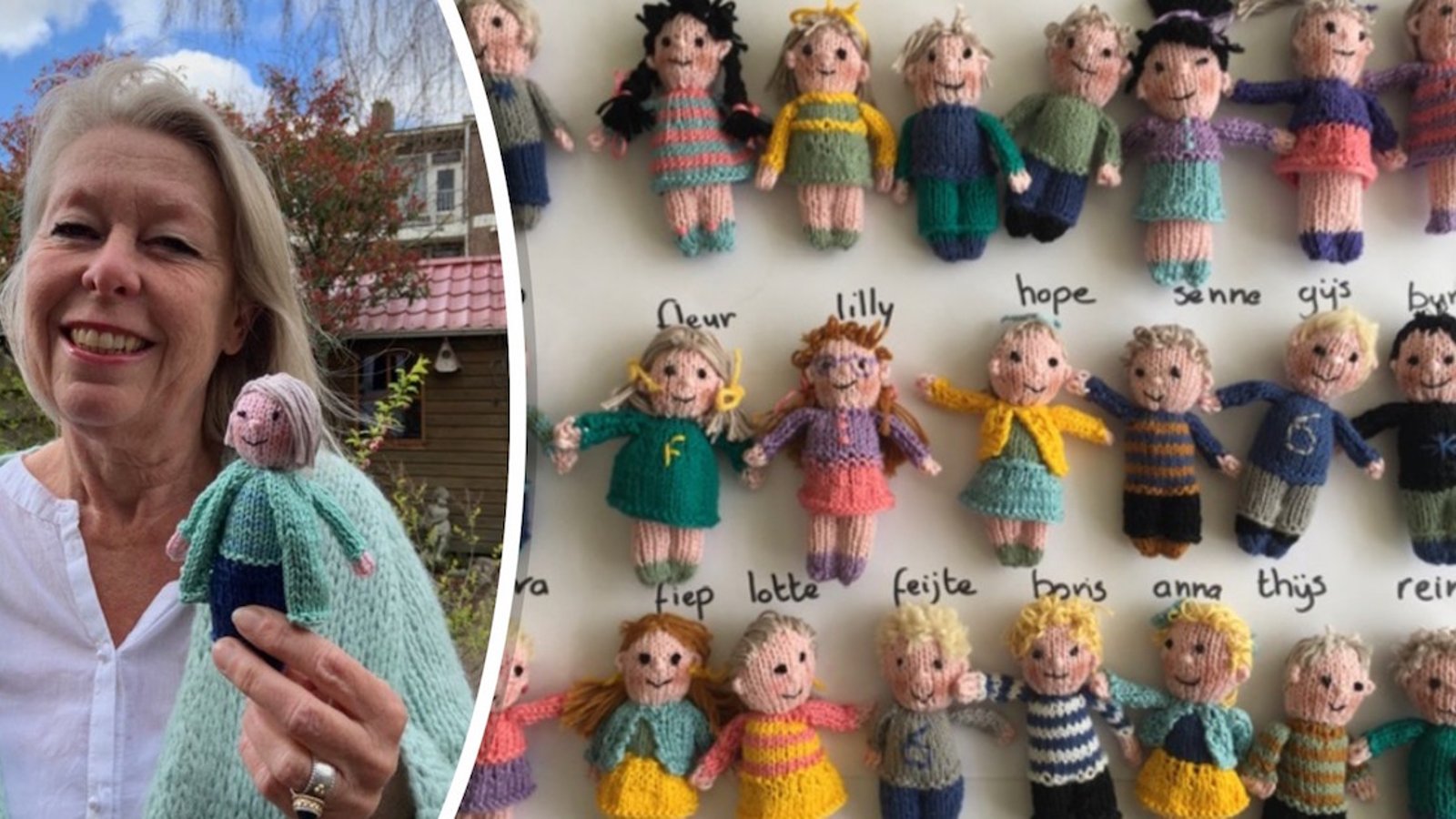 Cette enseignante a tricoté 23 poupées; une pour chacun de ses élèves dont elle est séparée à cause de la COVID-19