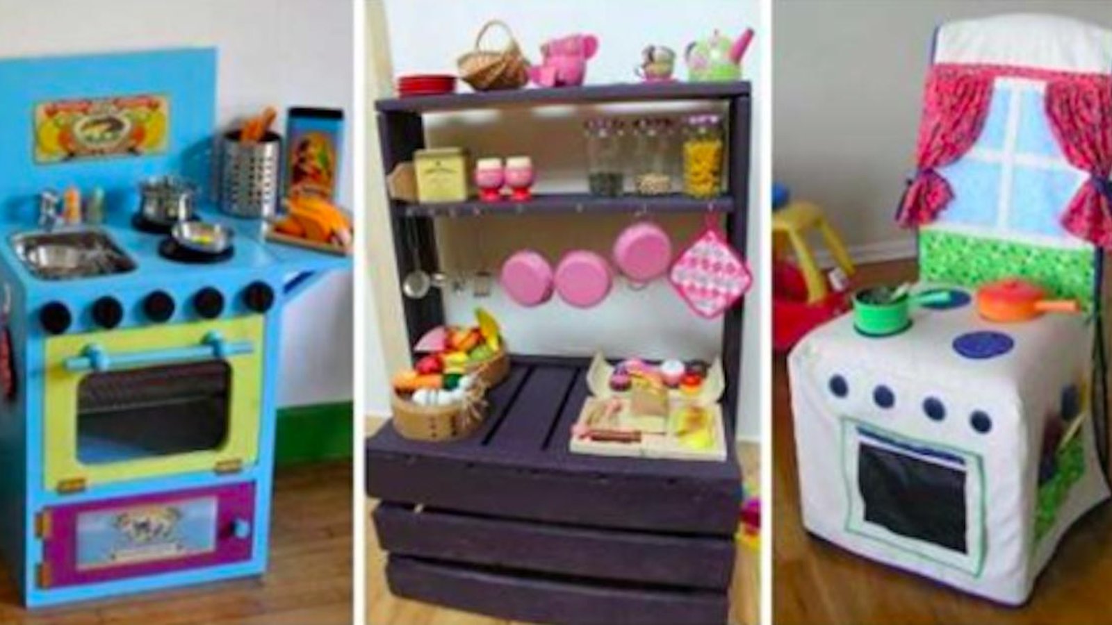 20 cuisinettes pour enfants réalisées avec des objets récupérés