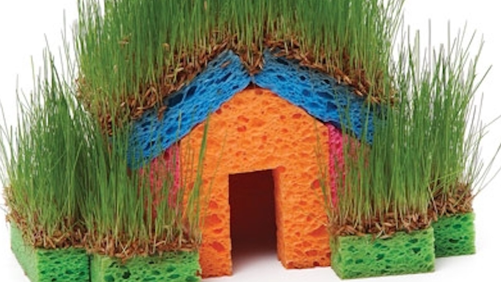 Un super projet printanier à réaliser avec les enfants: une maison en herbe fraiche