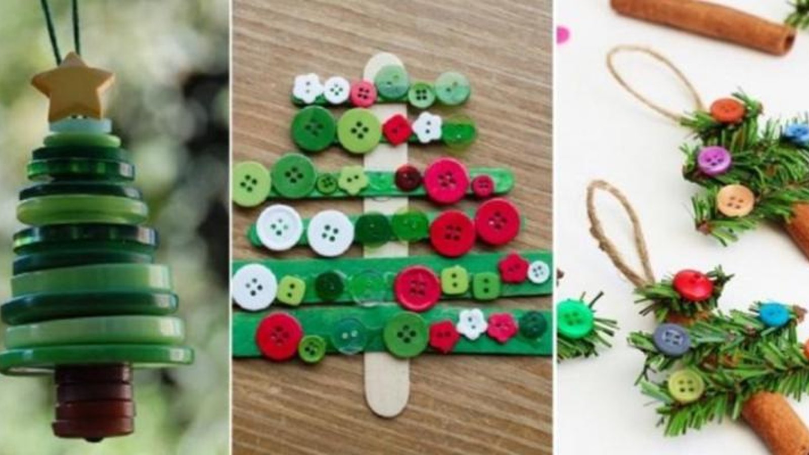 20 bricolages de Noël à faire avec les enfants, à partir de boutons récupérés de vieux vêtements! 