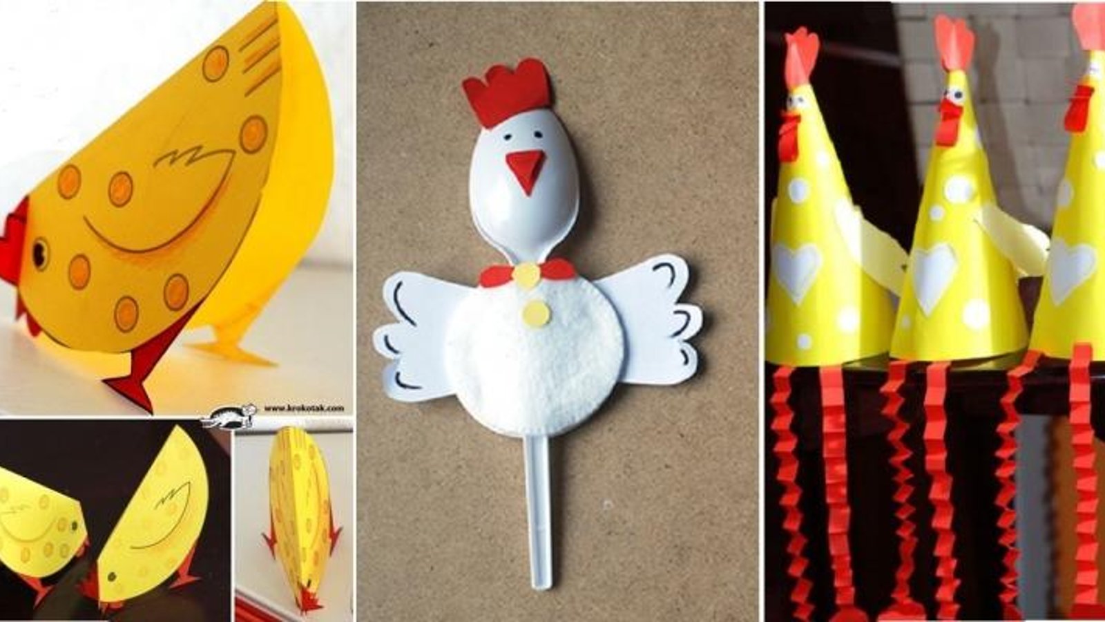 14 Bricolages pour enfants à faire sur le thème des poules, pour Pâques! 