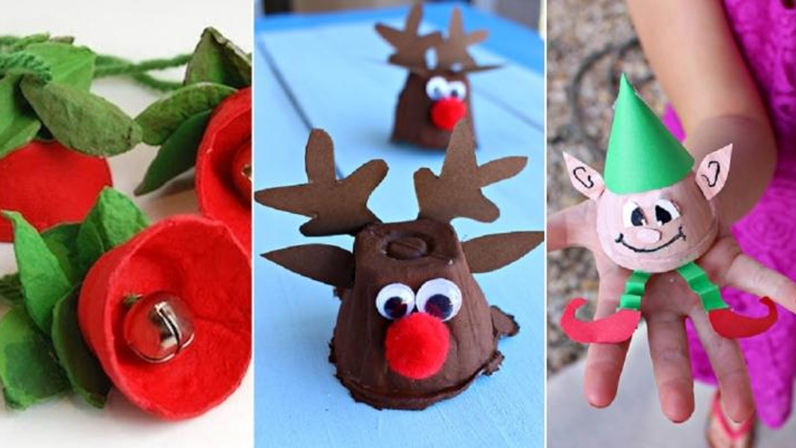 15 bricolages de Noël pour enfants, à faire avec des cartons d'oeufs! 