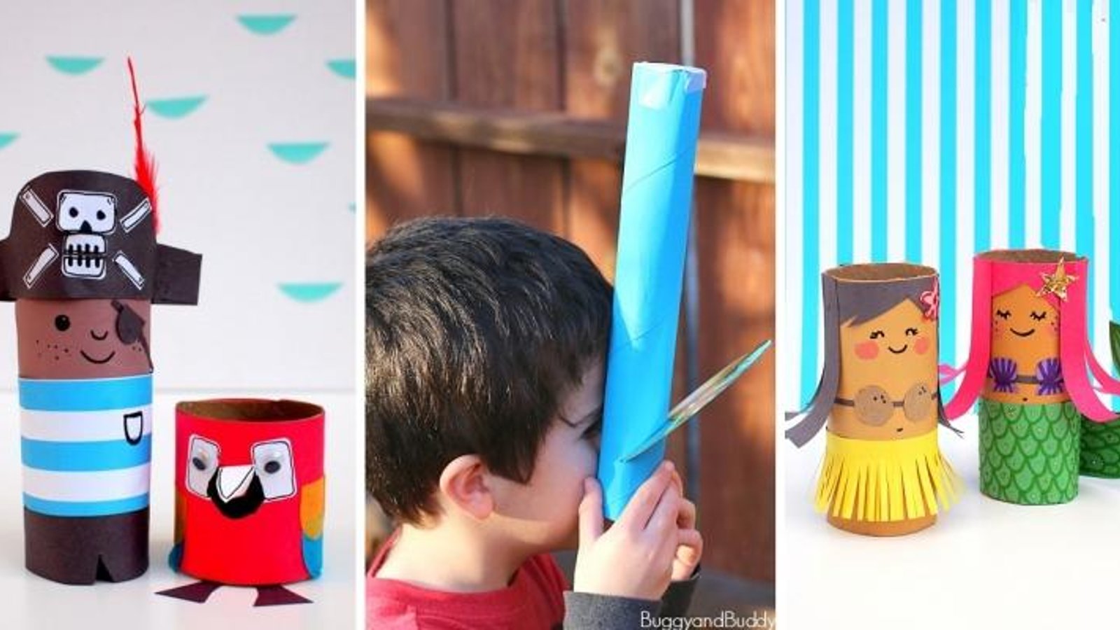 14 bricolages pour enfants à avec des rouleaux de papier hygiénique ou papier essuie-tout! 