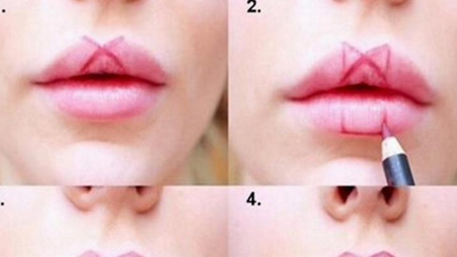 Elle marque des formes géométriques sur ses lèvres et le résultat est génial!