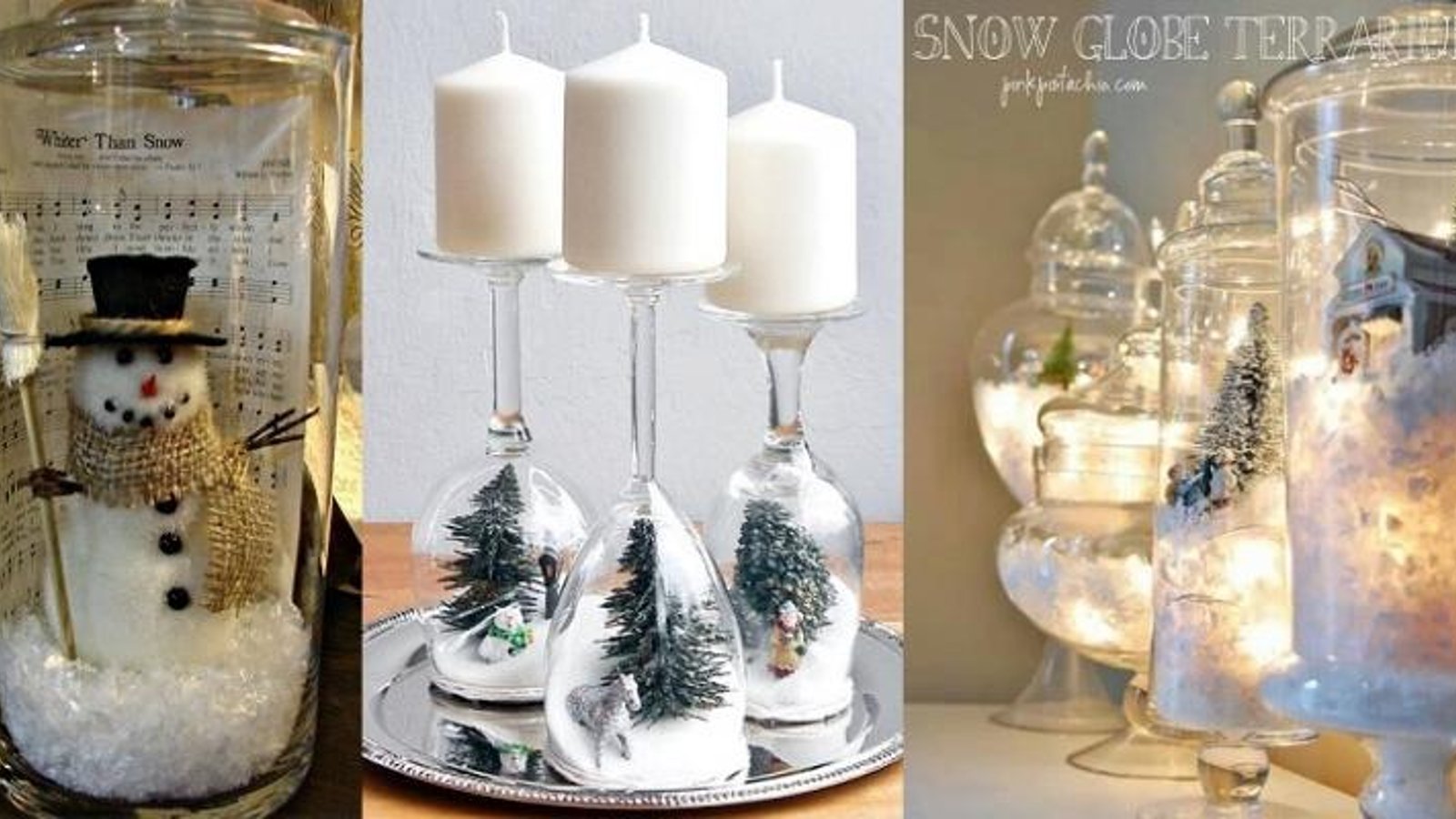 20 décorations de Noël à faire avec des accessoires de verre! C'est CHIC! Et pas cher! 