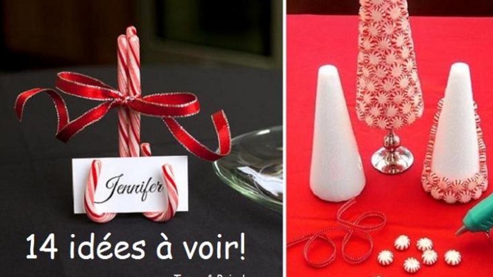 14 idées faciles pour décorer votre table de Noël avec des bonbons! 