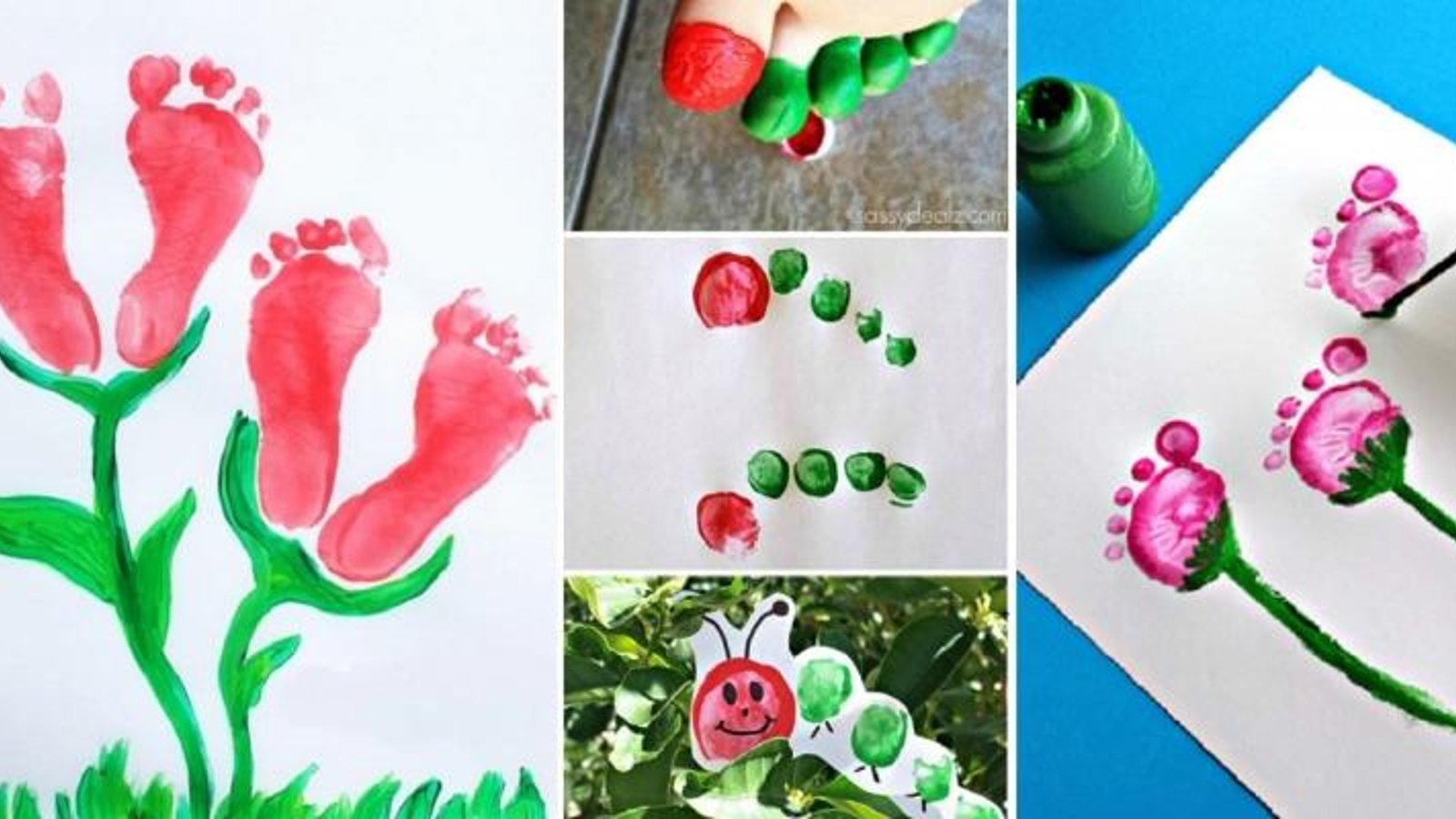 20 Peintures à faire avec les pieds et les mains des enfants, pour souligner l'arrivé du printemps! 