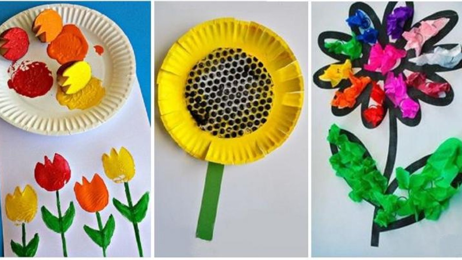 12 Bricolages sur le thème des fleurs, en 12 matières différentes, à faire avec les enfants! 
