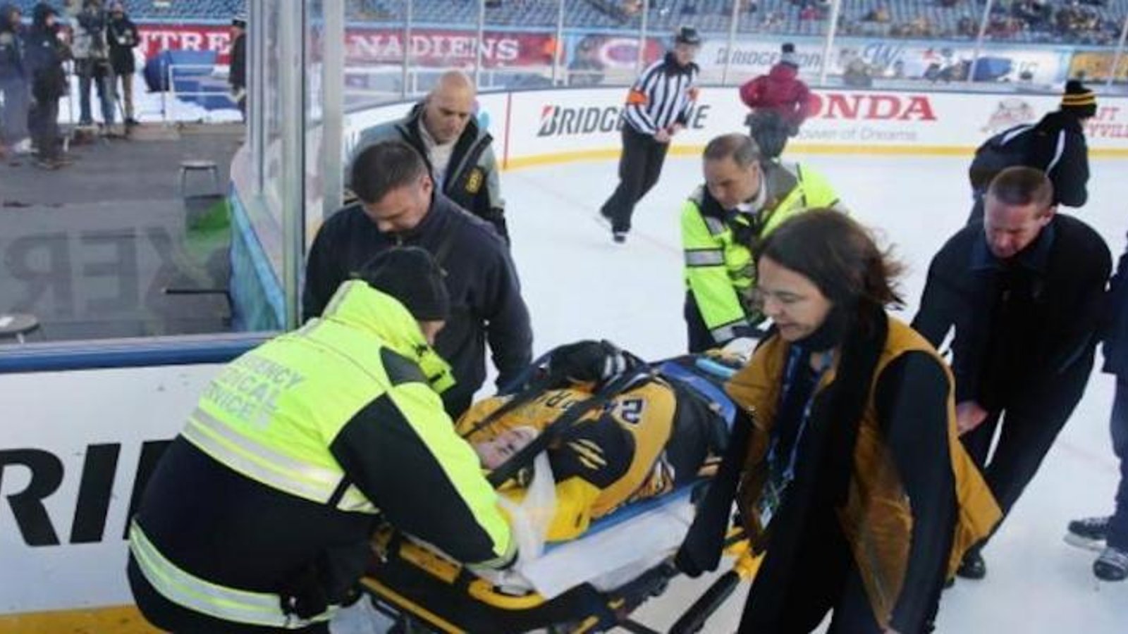 Player suffered spinal cord injury at Winter Classic.