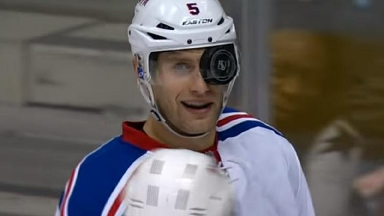 Dan Girardi gets a new and very interesting eye patch.