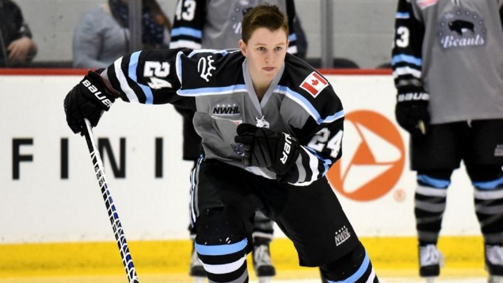 Hockey player comes out as the first transgender athlete in U.S. team sports.