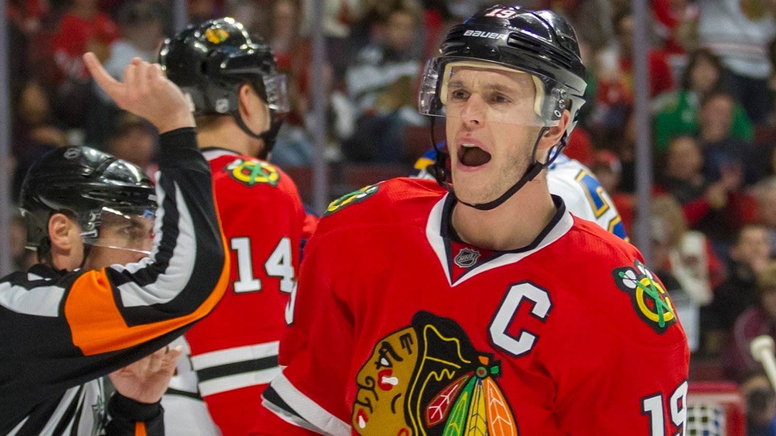 Breaking: Jonathan Toews appears to suffer minor injury in practice.