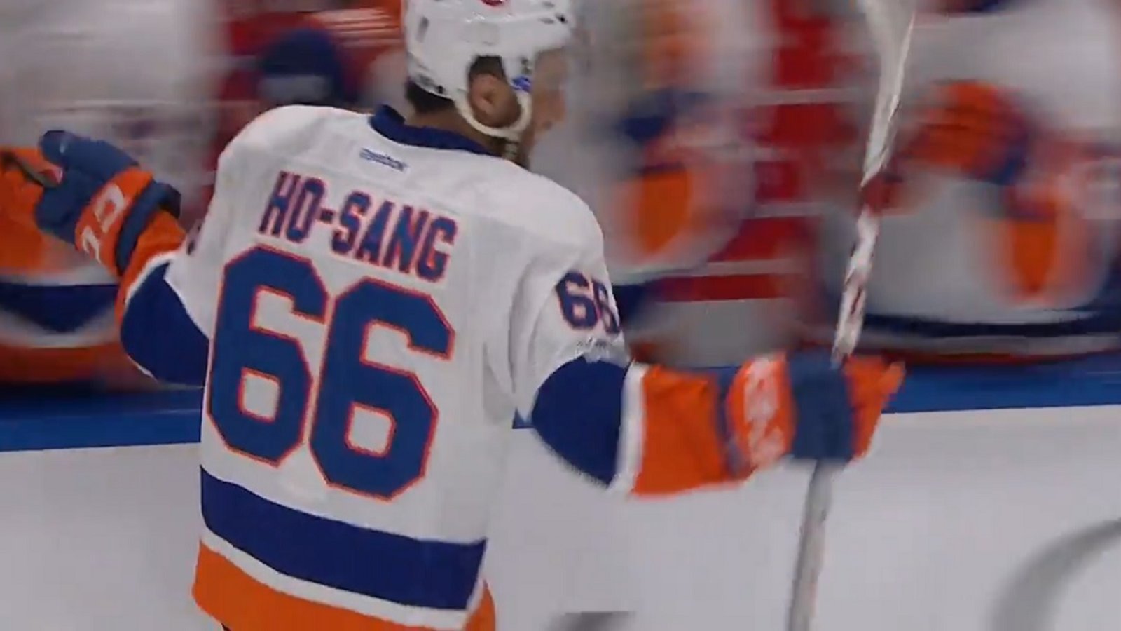 Controversial rookie Josh Ho-Sang scores his first in the NHL.
