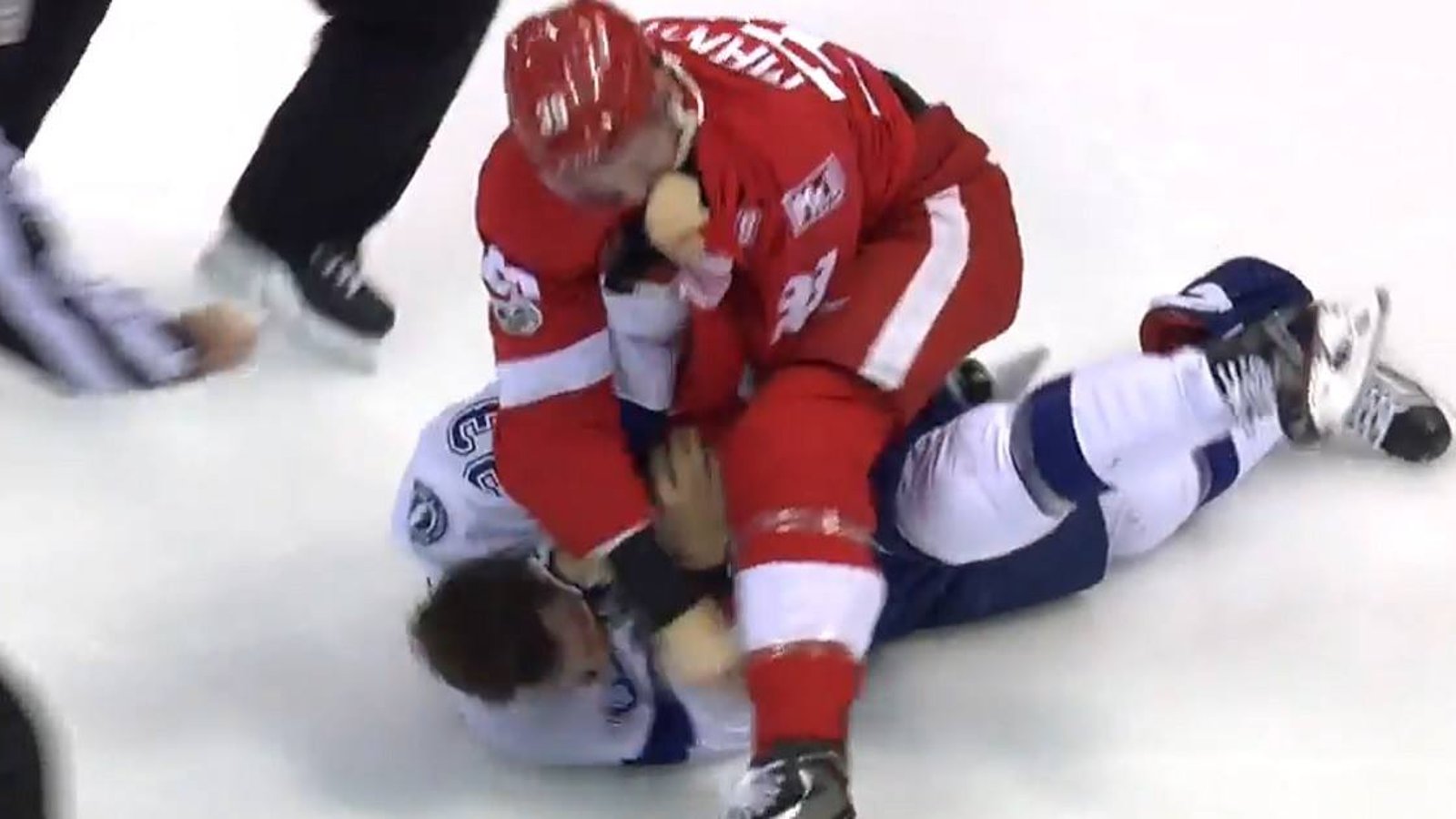 Mantha lays down the law (and McKegg) with late punch. 