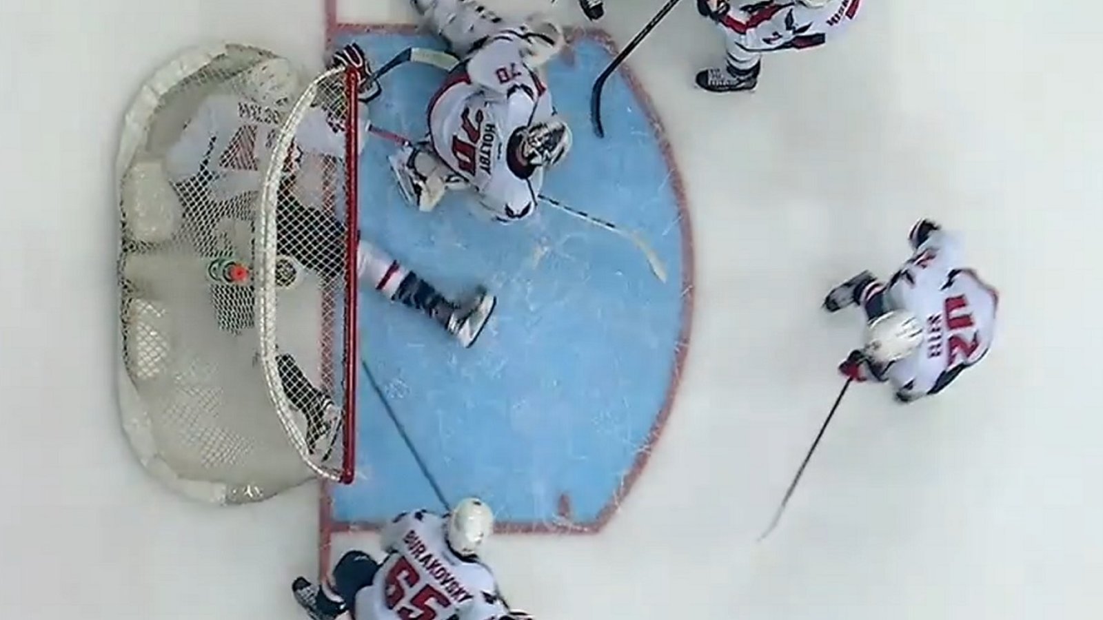 Tom Wilson makes the best save of the playoffs and scores seconds later.