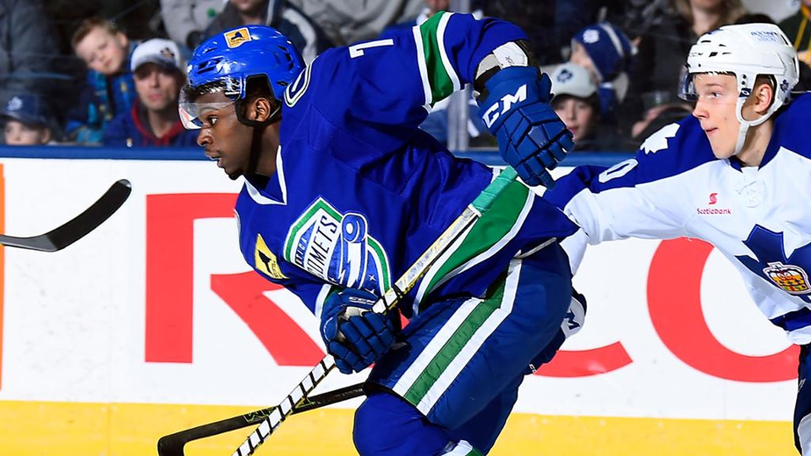 Canucks' promising prospect's learning a great deal with Conference finals insight. 
