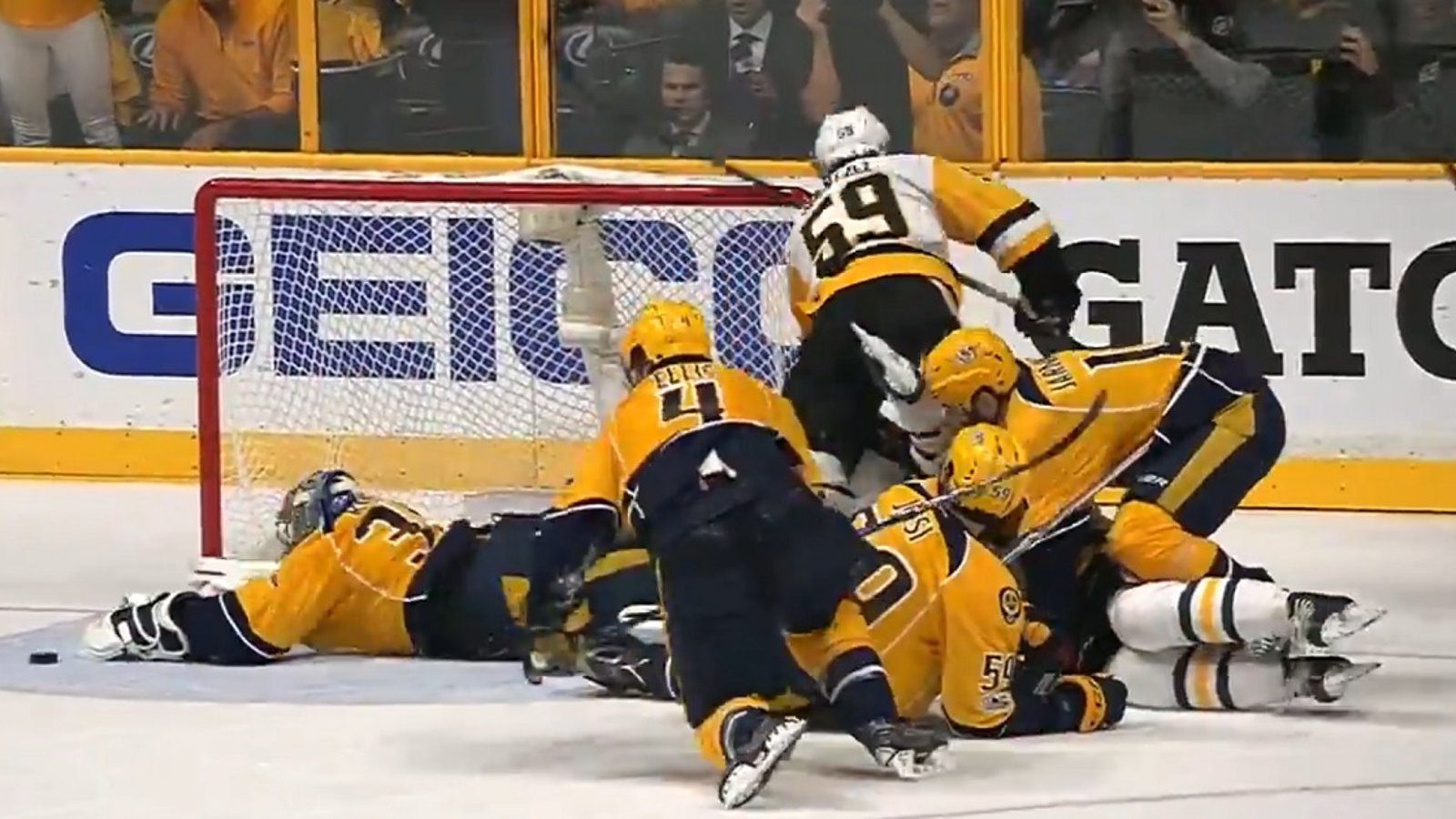 Pekka Rinne makes perhaps the best save of the season in Game 4!