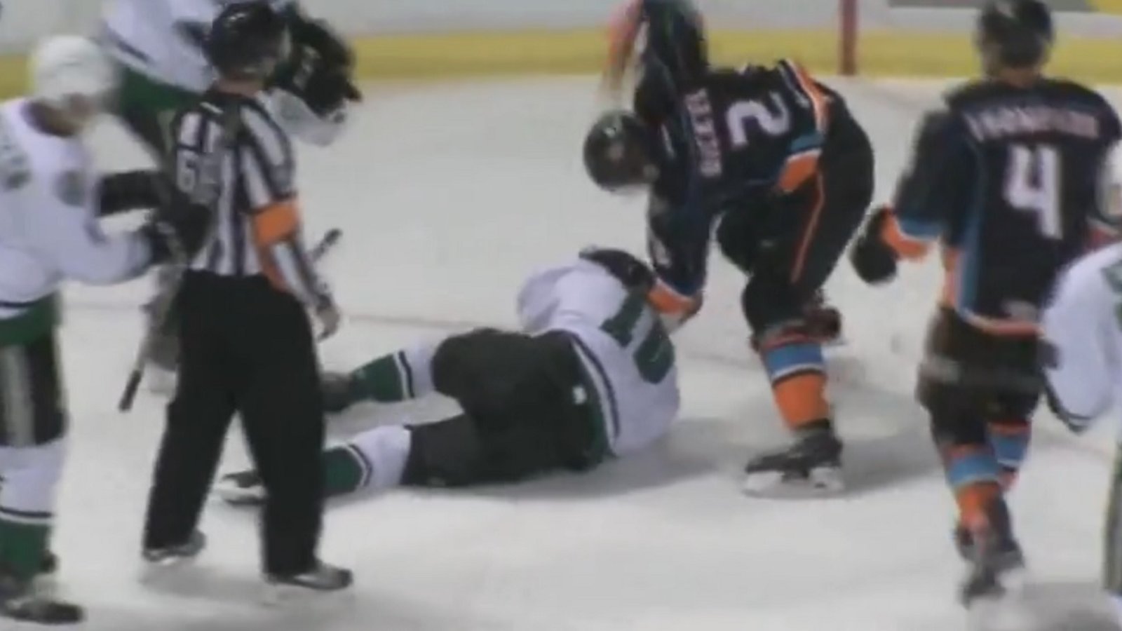 Player viciously attacked during a brawl on Friday night. 