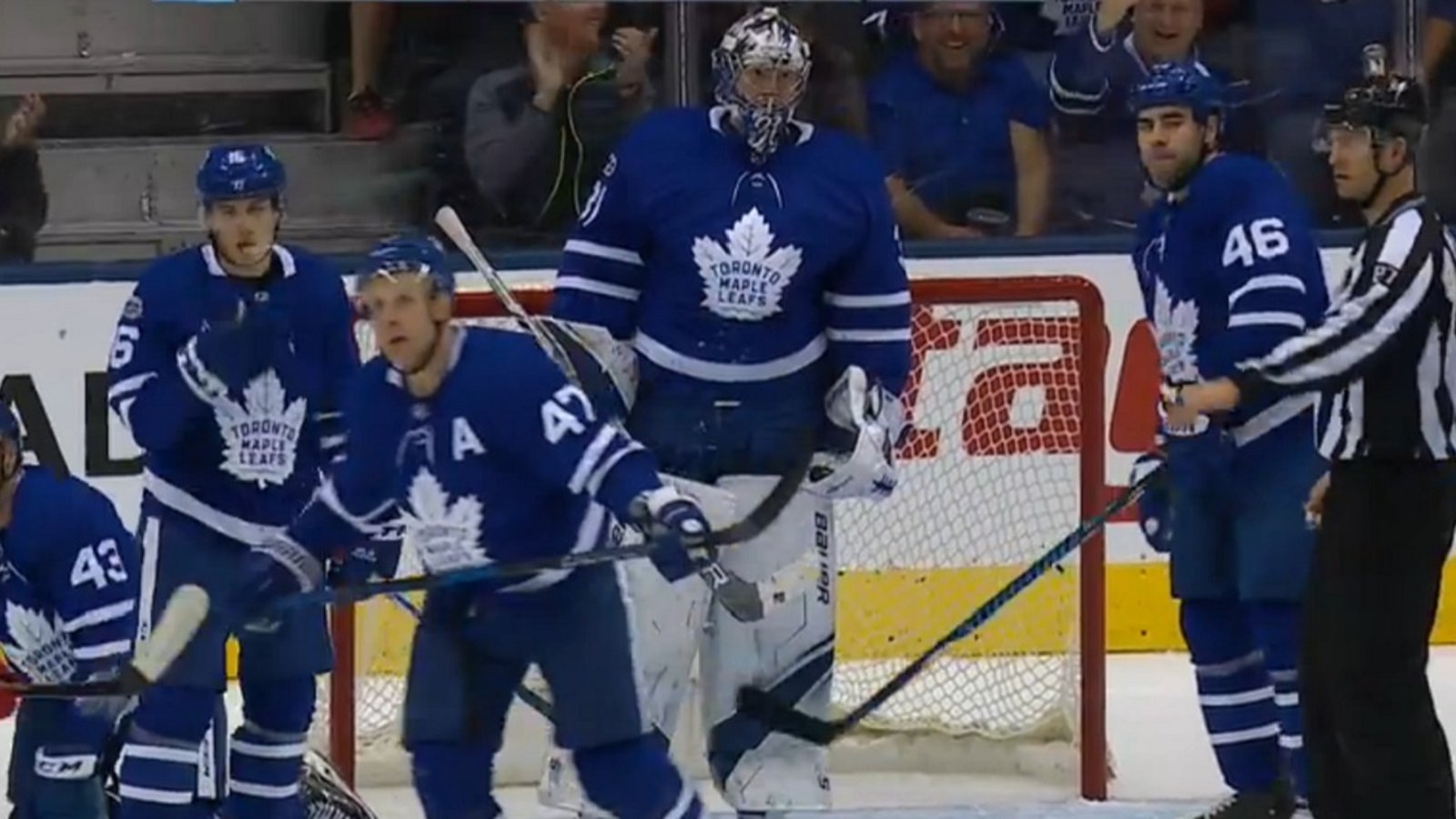 Must see: Andersen makes a sprawling glove save for one of his best of the year.