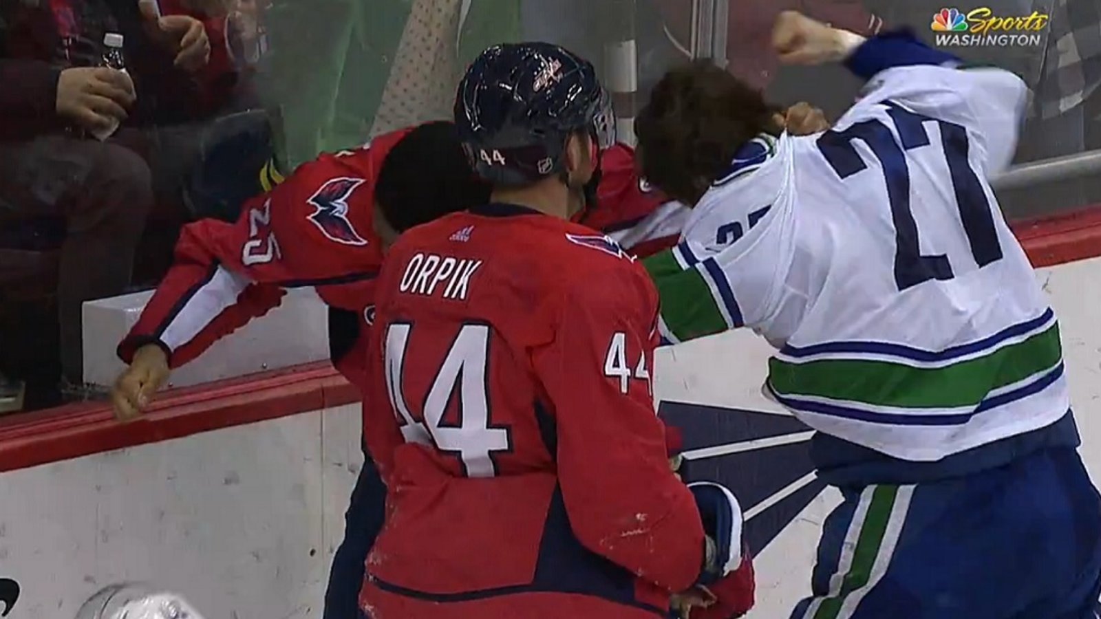 Hutton crushes Orpik then drops the gloves for a solid scrap. 