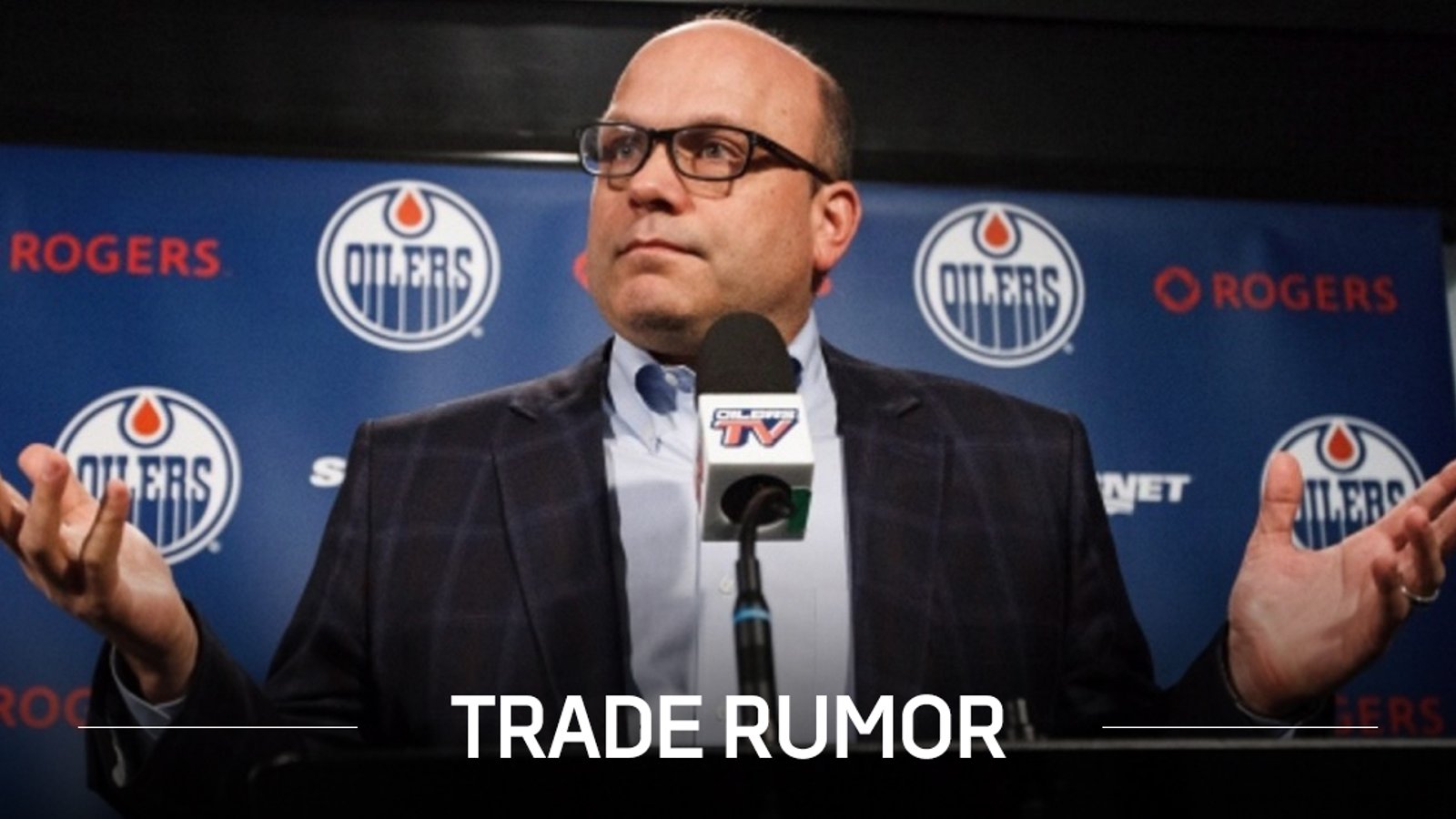Oilers GM Peter Chiarelli spotted scouting rival game. 
