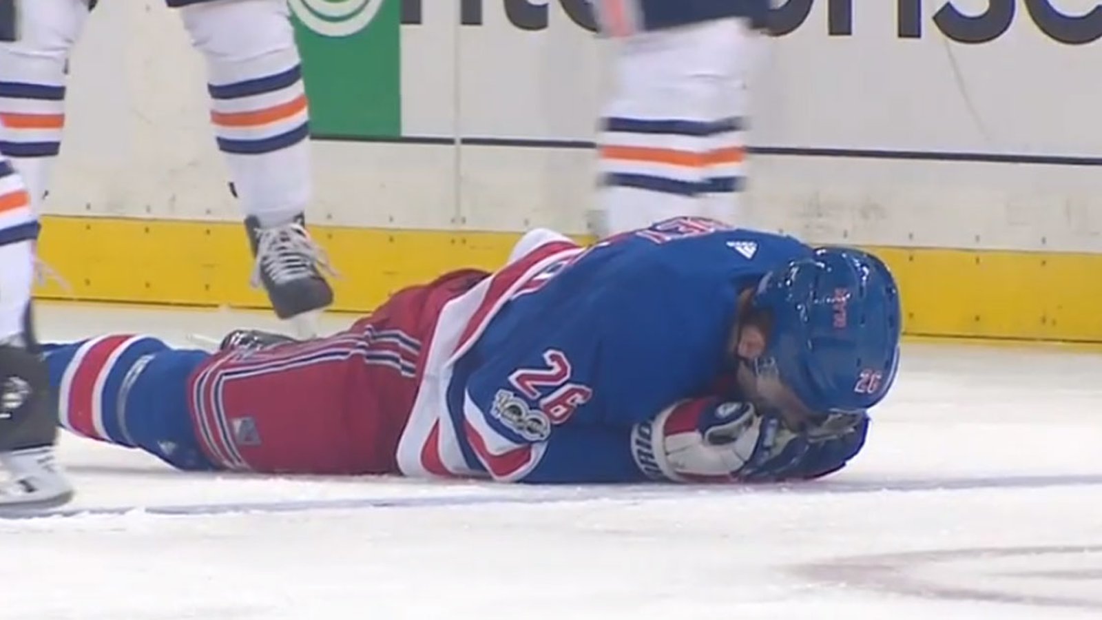 Must See: Rangers' forward takes a skate to the face, suffers scary injury