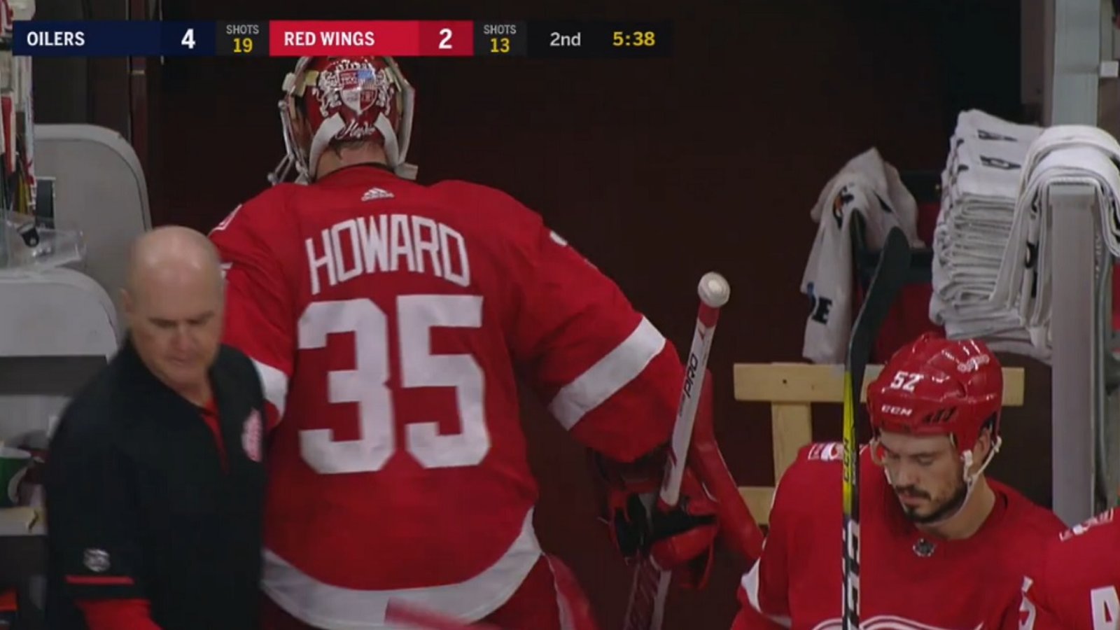 Breaking: Jimmy Howard mouths of to Blashill after getting pulled tonight.
