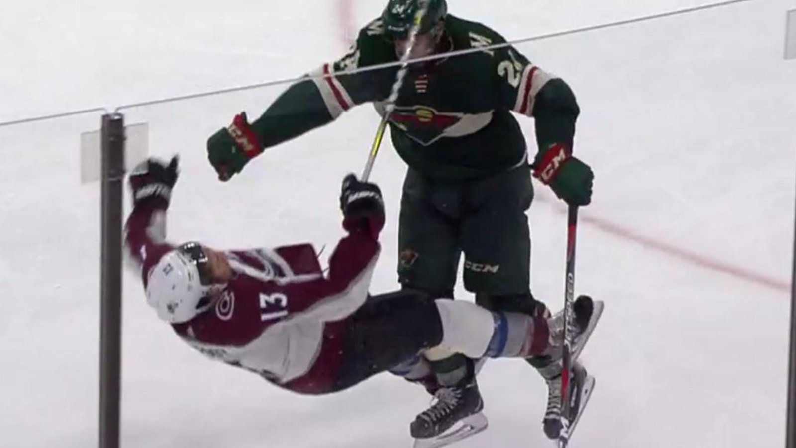 Must See: Dumba lures Kerfoot into a bone crushing hit.