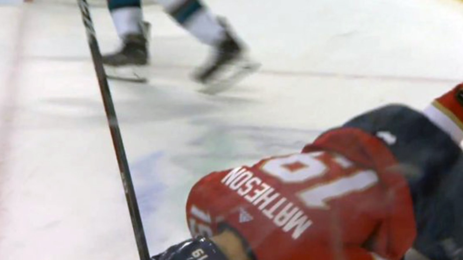 Sharks’ Kane chops Matheson in the face with brutal high stick