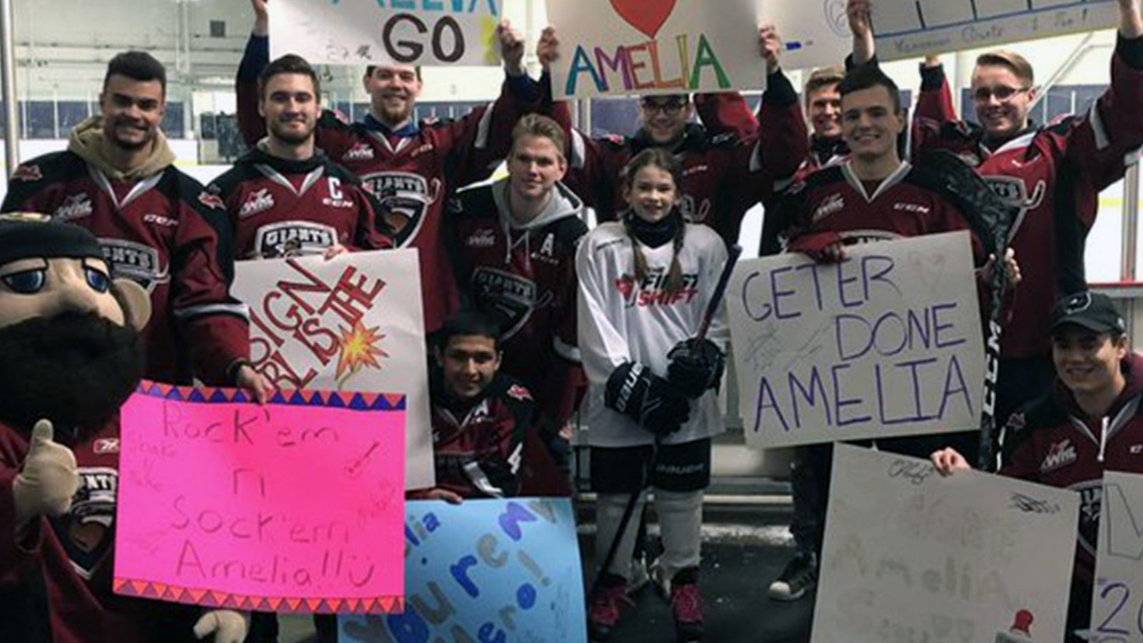 WHL’s Vancouver Giants cheer on their biggest fan in her first ever hockey practice