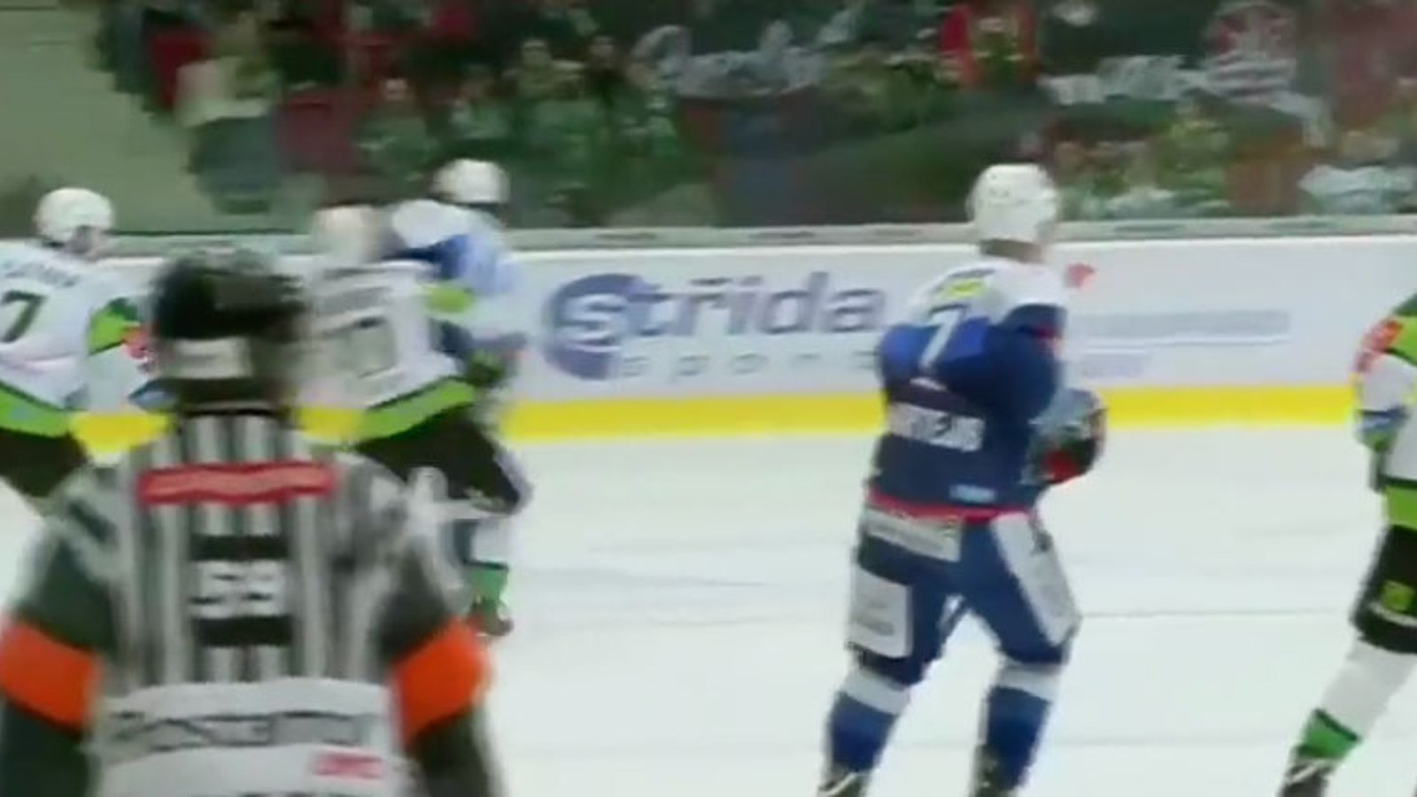 Former NHLer Erat nearly decapitates opponent; leads to line brawl! 