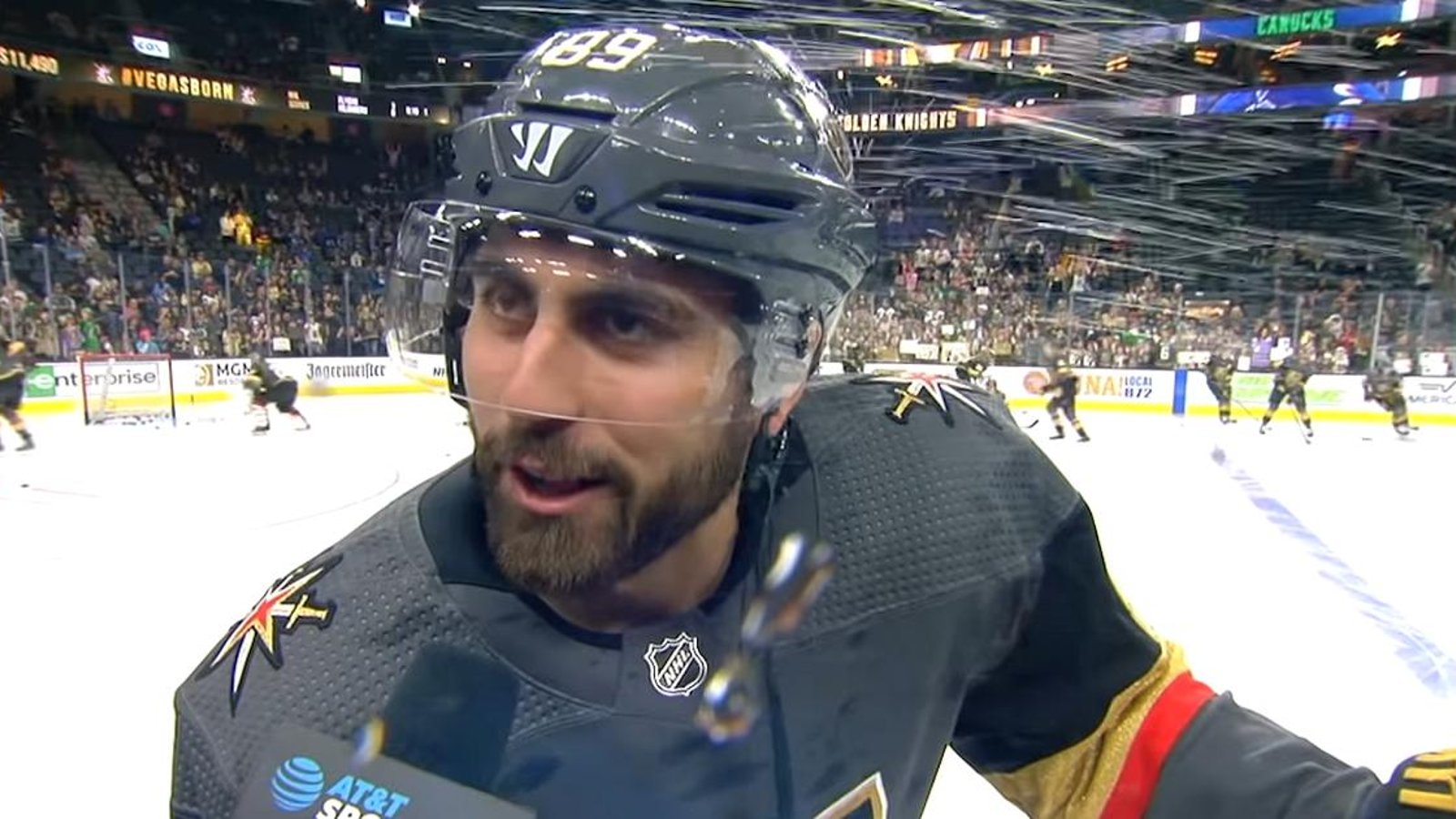 Ryan Reaves messes with Alex Tuch during interview 
