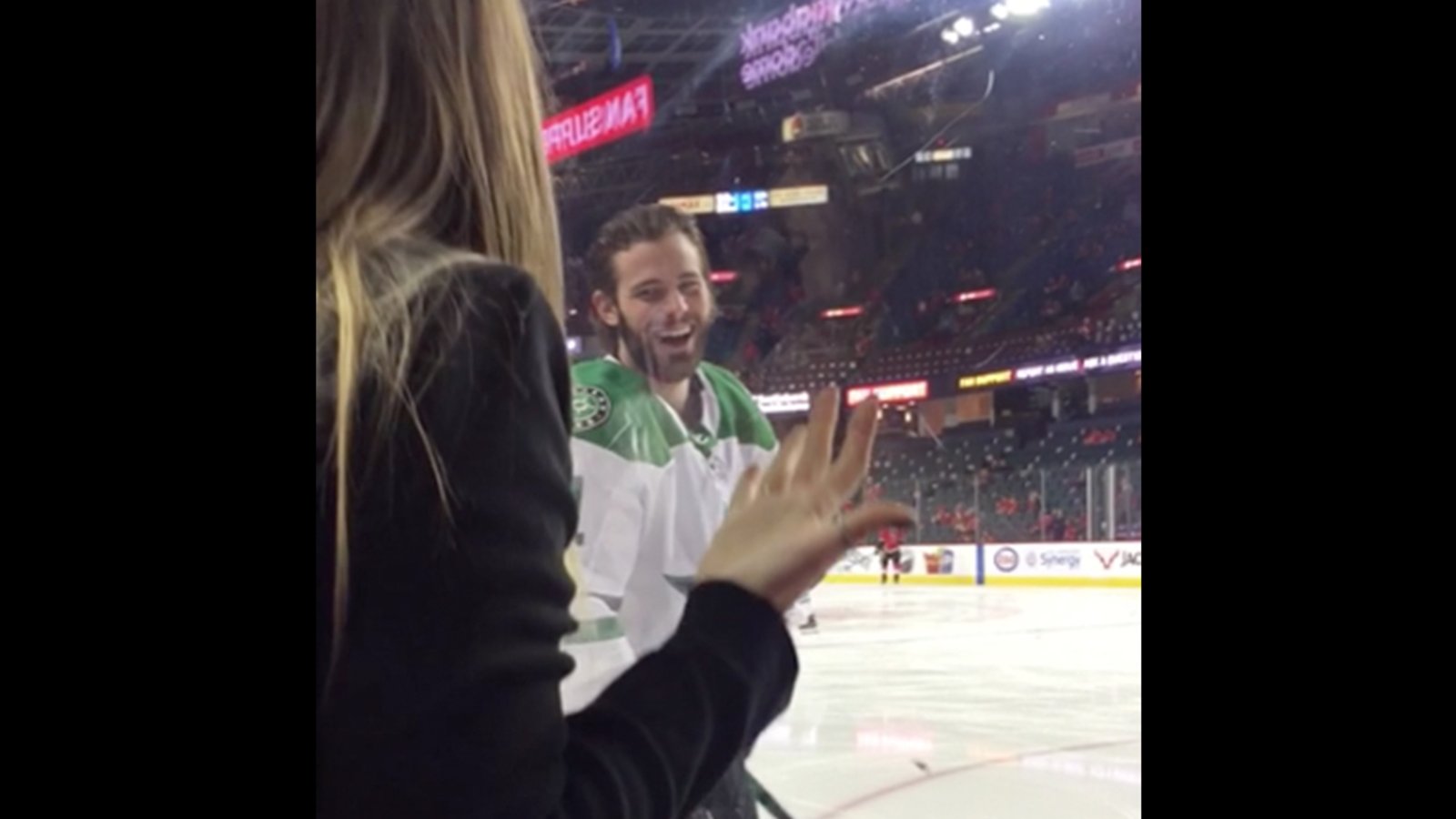 Seguin spills woman's beer on purpose then laughs it off