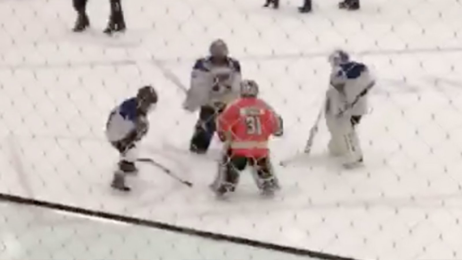 Two young goalies having an on-ice dance-off is the cutest thing you’ll see today